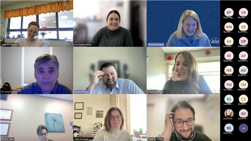 A screenshot of attendees during the virtual community of practice meeting